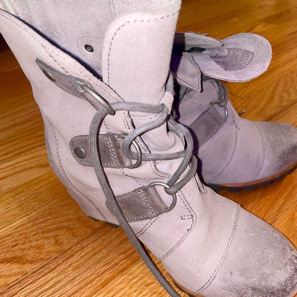 Women's Sorel Gray Chic Lace-Up Ankle Boots Size 5.5 - Picture 4 of 16